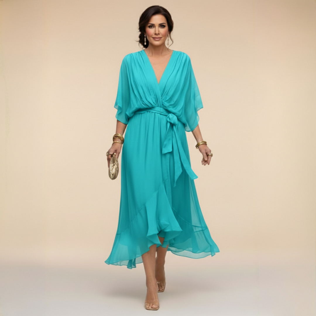 Sophia - Chiffon dress with a V-neck