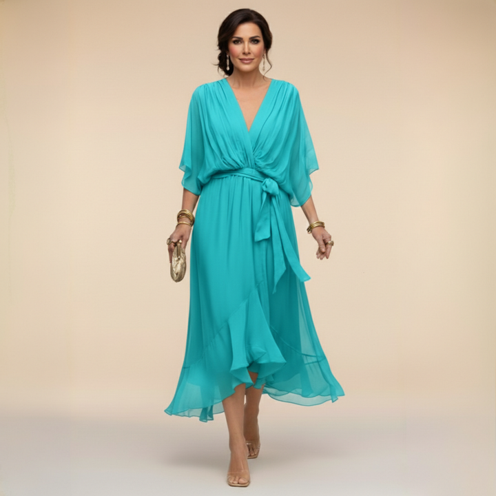 Sophia - Chiffon dress with a V-neck