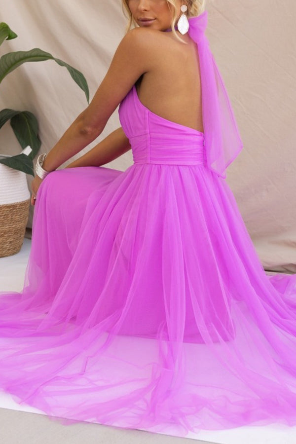 Pearlina - Sleek Mesh High Neck Dress