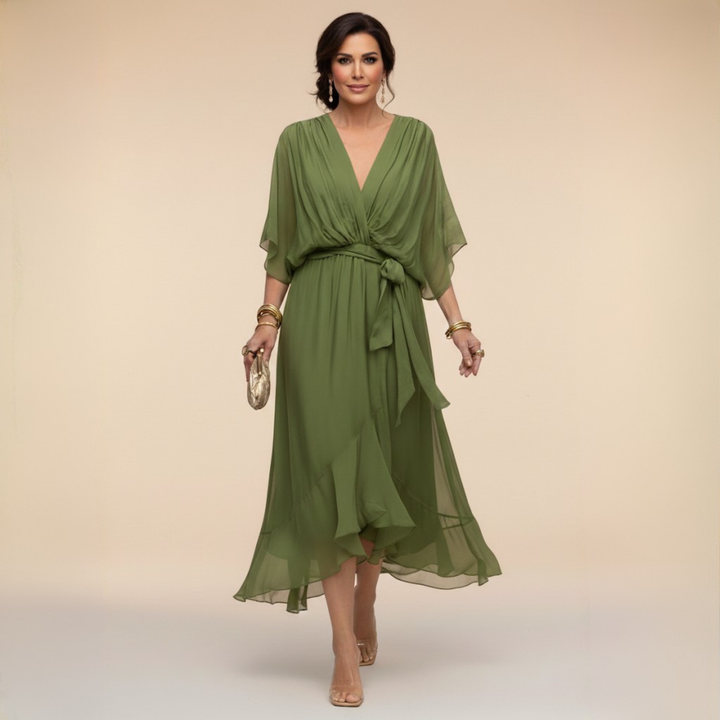 Sophia - Chiffon dress with a V-neck