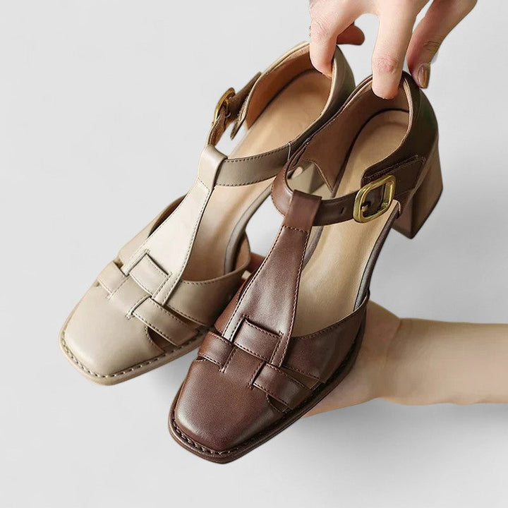 Scarlett™ – Orthopedic T-Strap Block Heels