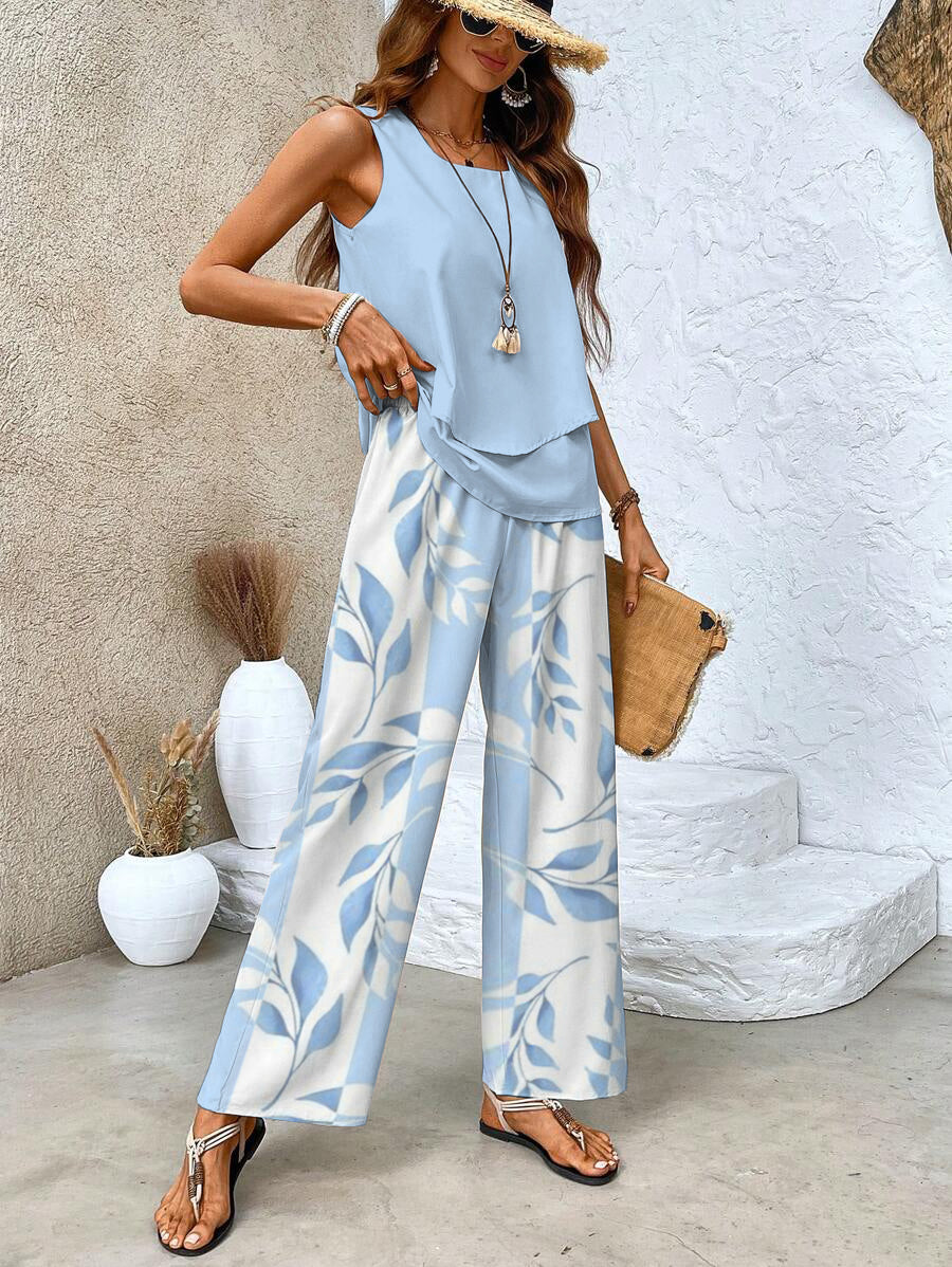 Juliette™ Casual Leaf Print Two-Piece Set