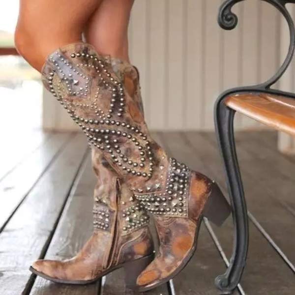 Mary - Western Knee-High Boots