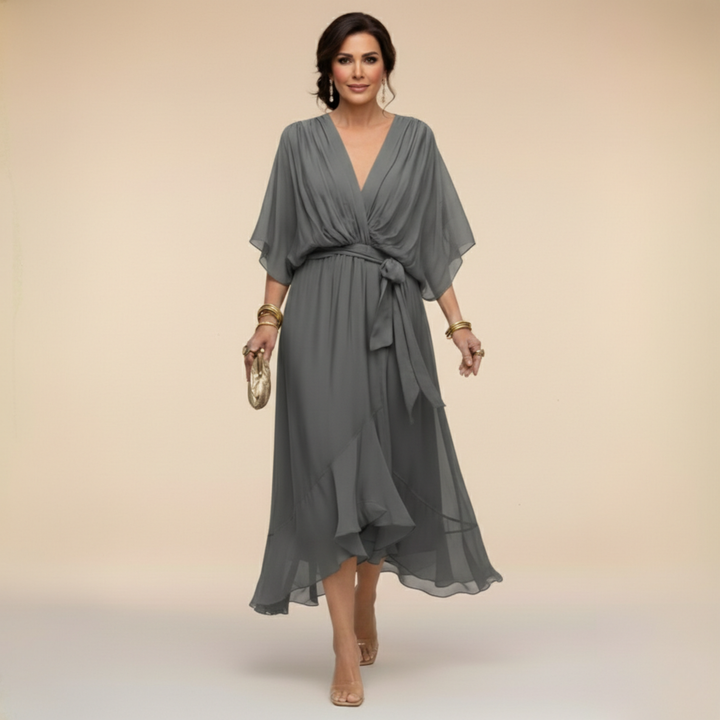 Sophia - Chiffon dress with a V-neck