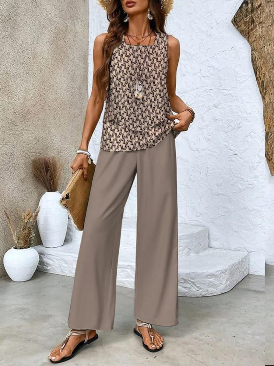 Juliette™ Casual Leaf Print Two-Piece Set