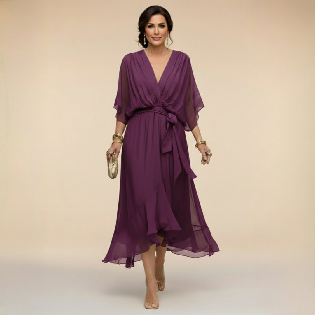 Sophia - Chiffon dress with a V-neck