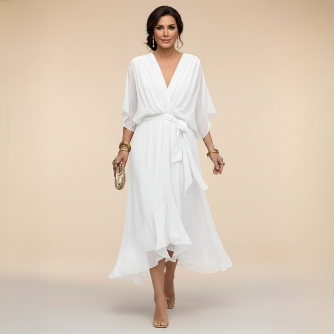 Sophia - Chiffon dress with a V-neck