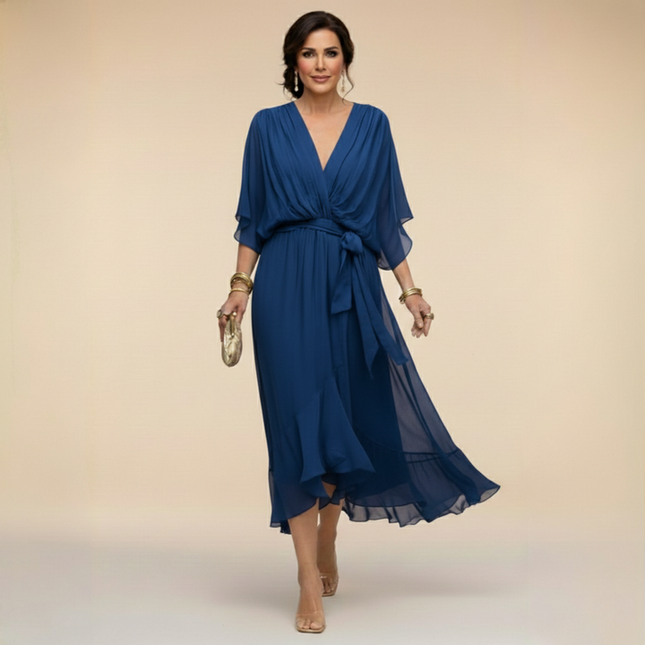 Sophia - Chiffon dress with a V-neck