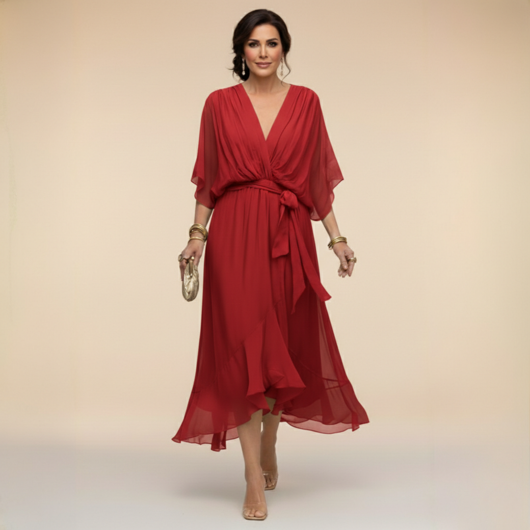 Sophia - Chiffon dress with a V-neck