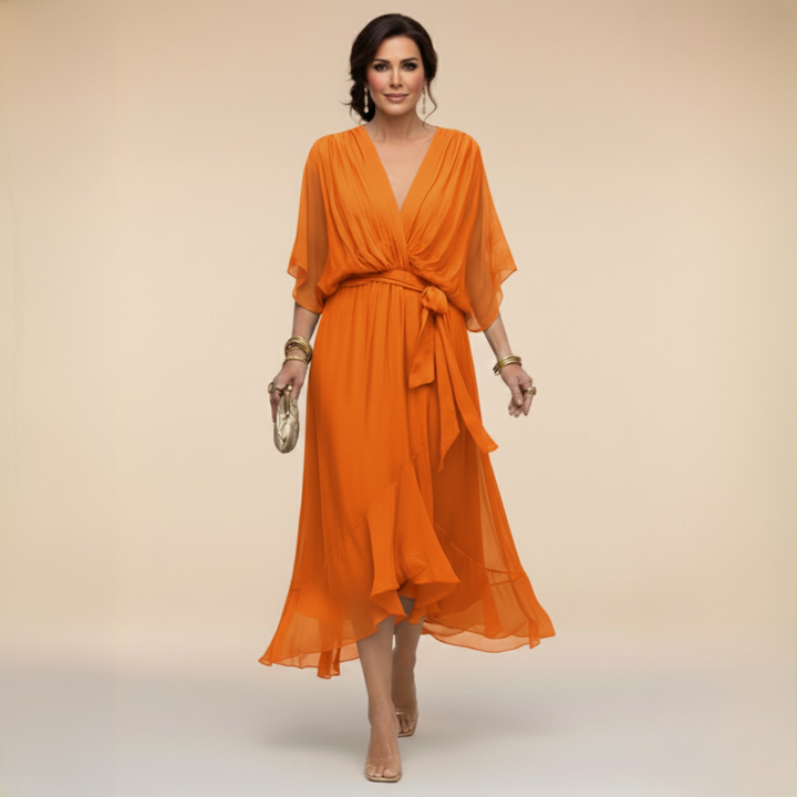 Sophia - Chiffon dress with a V-neck