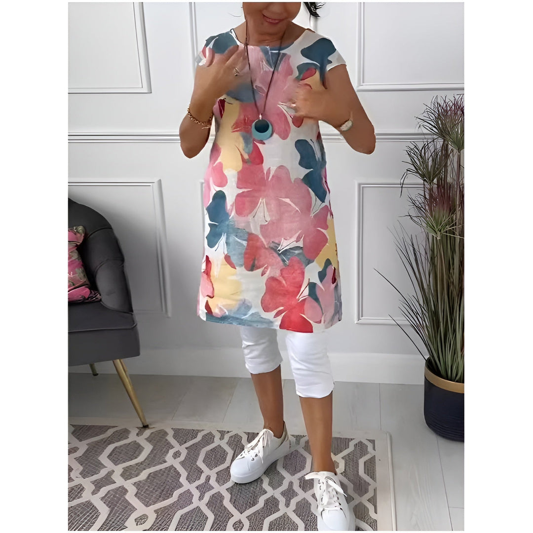 Evelyn - Casual Pocketed Short Sleeve Dress
