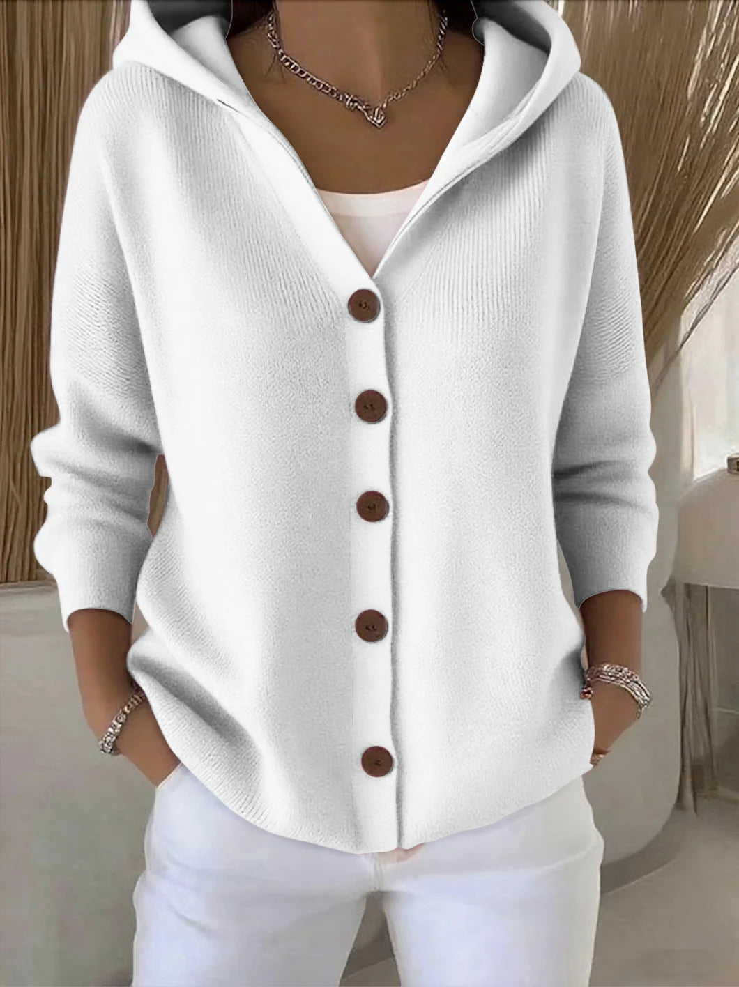 Zoé | Soft Hooded Knit Cardigan