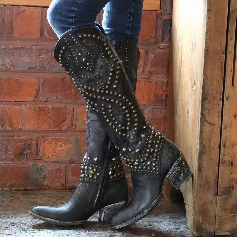 Mary - Western Knee-High Boots