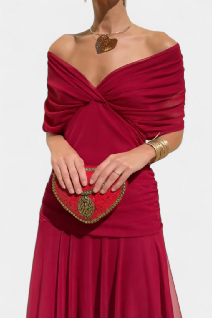 Scarlett - Long off shoulder chiffon dress