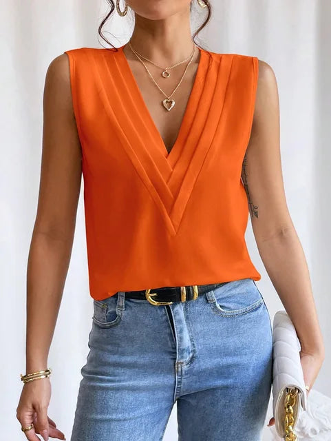 Sarah | Elegant Sleeveless Blouse