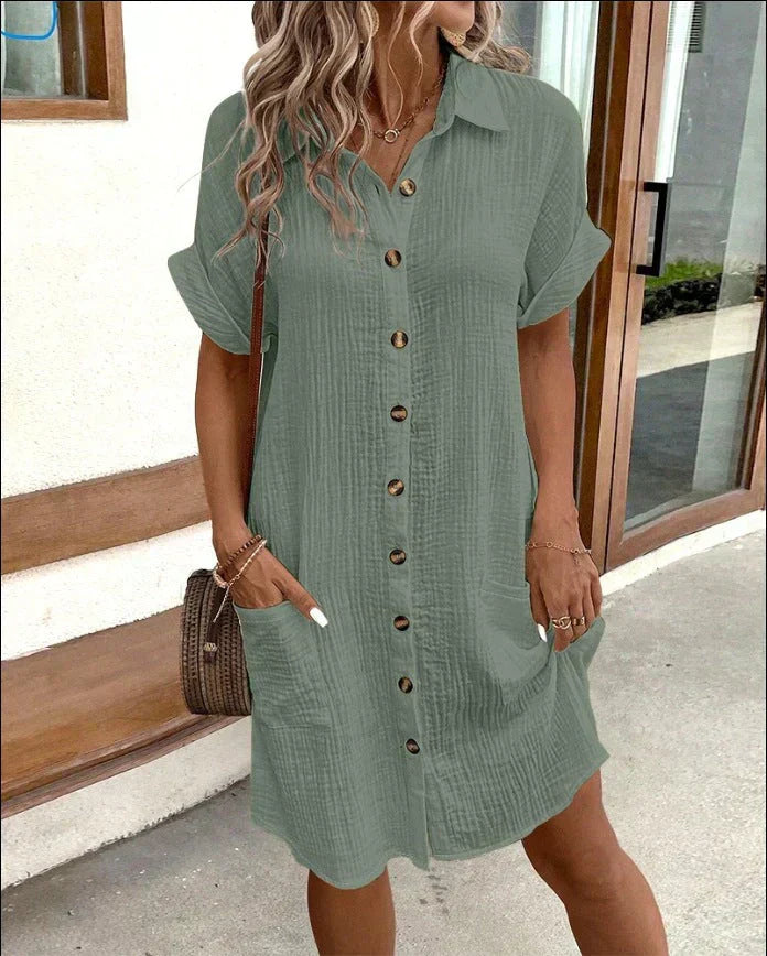 Gill - Stylish Polo Hiding Tummy Dress