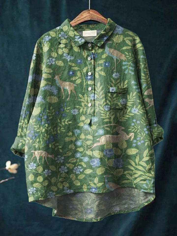 Olivia | Floral Forest Shirt