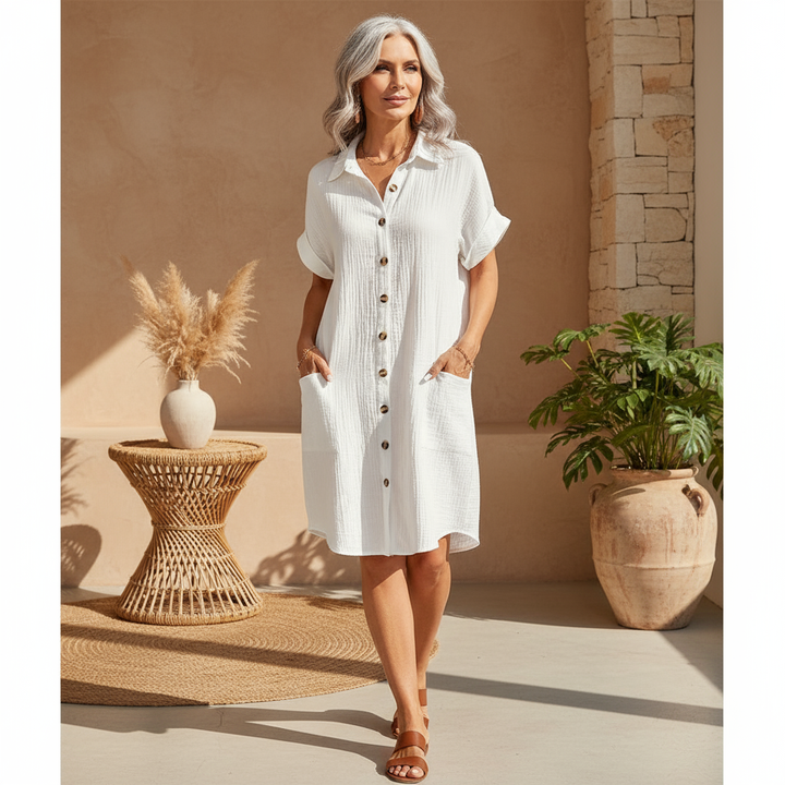 Gill - Stylish Polo Hiding Tummy Dress