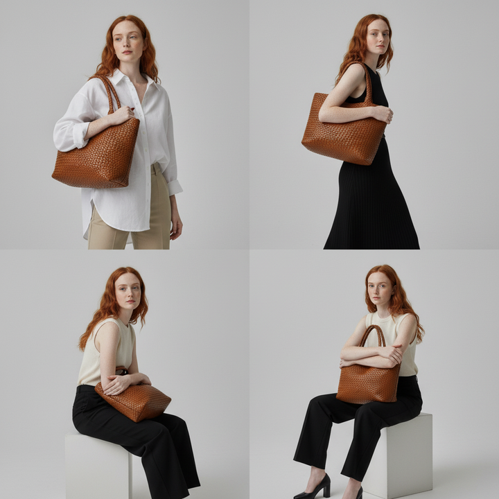 Lana Handwoven Leather Tote