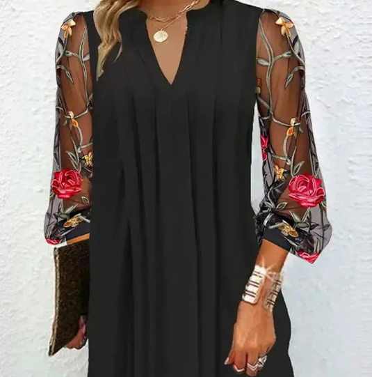 Kate | Elegant Floral Sleeve Dress