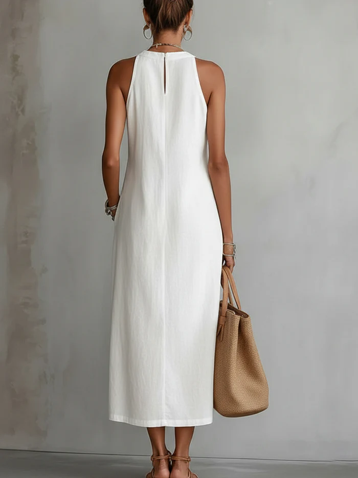 Jimena - Midi dress with mao collar
