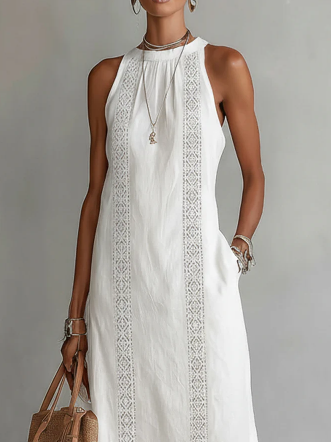 Jimena - Midi dress with mao collar